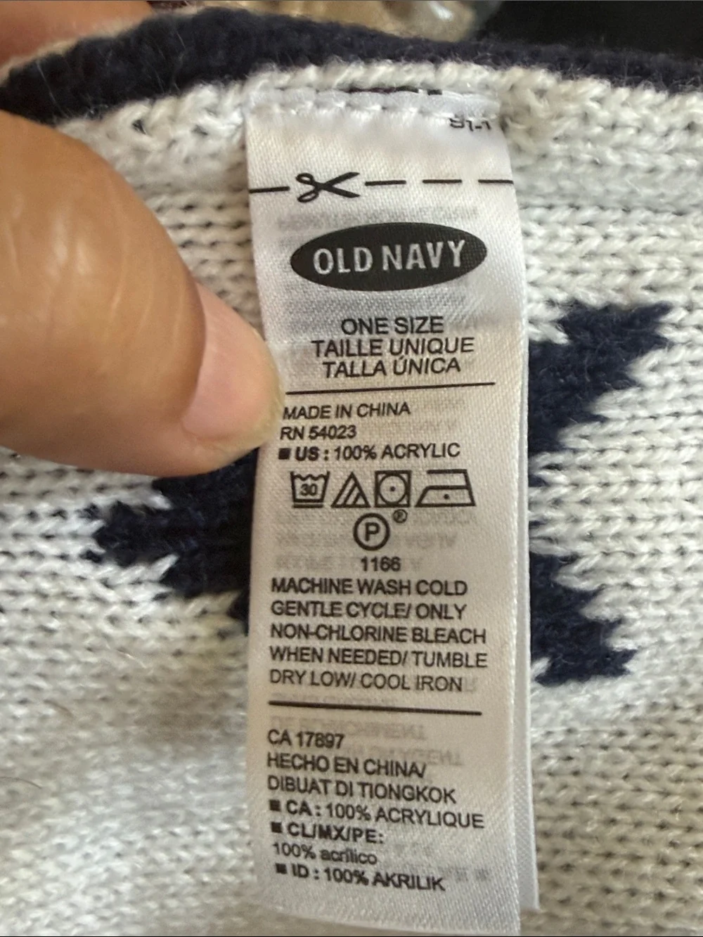 NWT Old Navy Navy, White & Red Star Pom-Pom Beanie American Flag